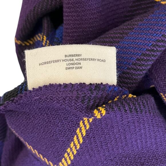 Burberry Purple Check Recycled Cotton Large Shopper Tote Bag - Picture 5 of 10